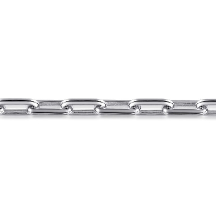 Sterling Silver Mens Gabriel 8.5inch Oblong Oval Links Chain Bracelet #TBM2036-85SVJJJ (S1812045)