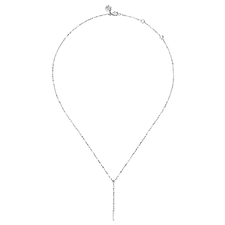 Sterling Silver Gabriel 15.5-17.5 inch Adjustable Y Necklace w/Diams=.03ctw SI2 H-I #NK7920SV5JJ (S2322447)