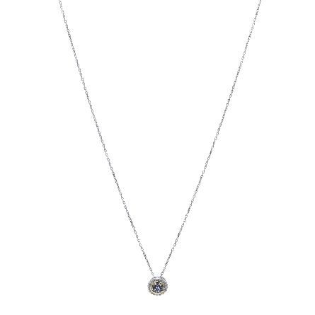Sterling Silver Rhodium and 18K Yellow Gold Phillip Gavriel Popcorn Collection 18inch Sapphire Cluster Slide Necklace #SILSET2294-18
