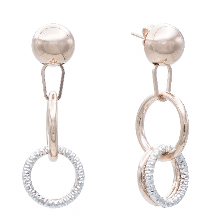 Sterling Silver and Rose Gold Plated Bessie Earrings #E1181