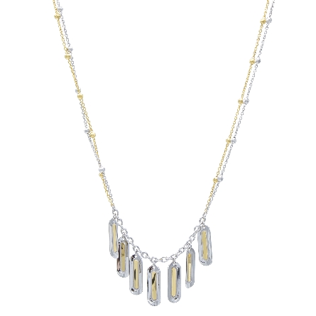 Sterling Silver and Yellow Gold Plated 16-18inch Adjustable Beatrice Necklace #NE1145