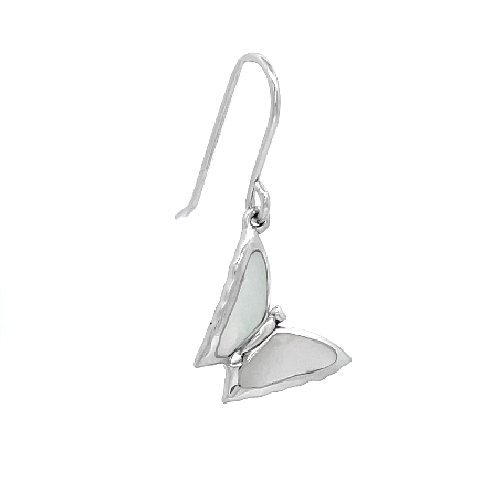 Sterling Silver Mother-of-Pearl Butterfly Dangle Earrings Alamea #039-52-01