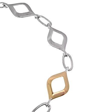 Sterling Silver  and 14K Yellow Gold 7.5inch Laramar Bracelet Alamea #1209-74-81