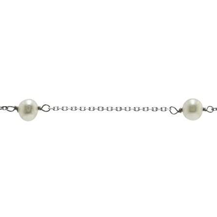 14K White Gold 6inch Cultured Pearl Childs Bracelet #KOW58