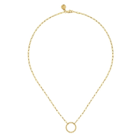 14K Yellow Gold Gabriel Bujukan 17inch Paperclip Chain Open Circle Necklace #NK7131Y4JJJ (S1726570) 