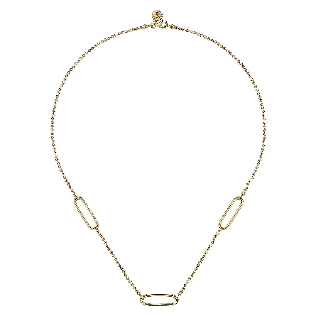 14K Yellow Gold Gabriel Bujukan 17inch Link Station Necklace #NK7804Y4JJJ (S2217343)