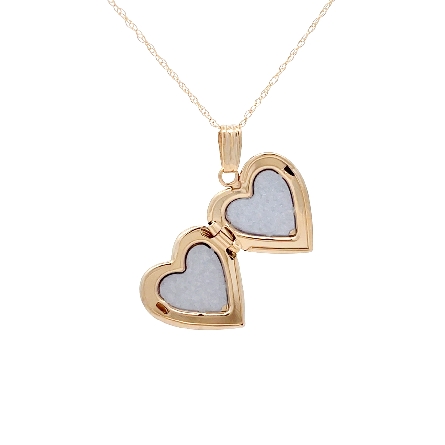 14K Yellow Gold Heart Locket on 15inch Chain #KM37
