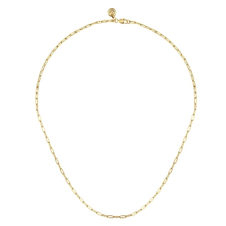 14K Yellow Gold 17inch Hollow Paperclip Necklace #NK6768H-17Y4JJ (S2273107)
