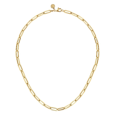 14K Yellow Gold 17inch Hollow Paperclip Necklace #NK6820H-17Y4JJJ (S2272711)