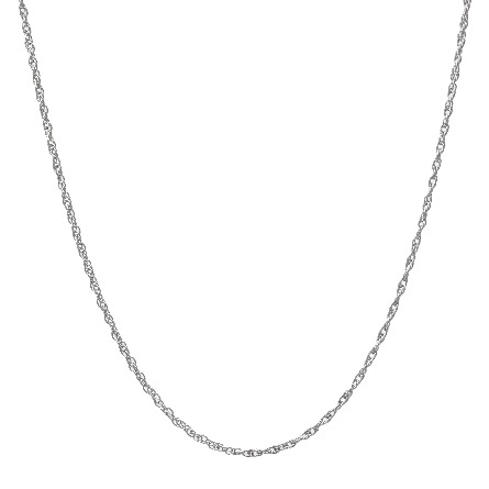 14K White Gold 18inch Loose Rope Chain #13R-18