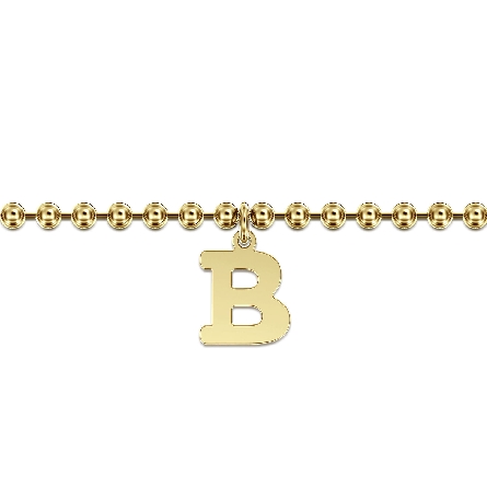 14K Yellow Gold Gabriel Bujukan 7inch Beaded Letter B Bracelet  #TB5001B-Y4JJJ (S1908904)
