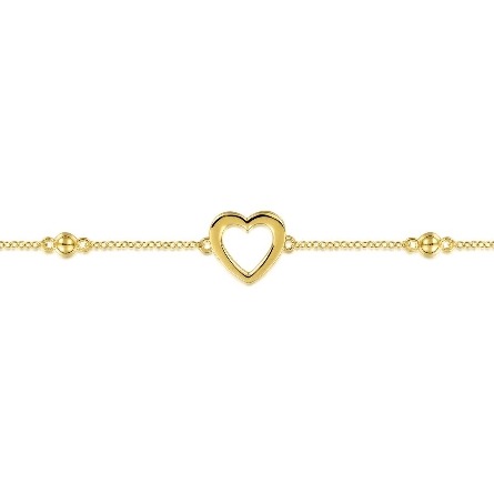14K Yellow Gold 7inch Bujukan Open Heart Bracelet #TB4641Y4JJJ (S2292797)