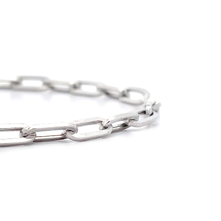 14K White Gold Gabriel 7inch Paperclip Link Chain Bracelet #TB4674W4JJJ (S2293430)
