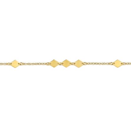 14K Yellow Gold Gabriel 6.5-7inch Flat Rhombus Stations Bracelet #TB4422Y4JJJ (S2257567)