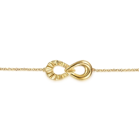 14K Yellow Gold Diamond Cut Infinity Chain 7inch Bracelet  #TB5218Y4JJJ (S2292870) 