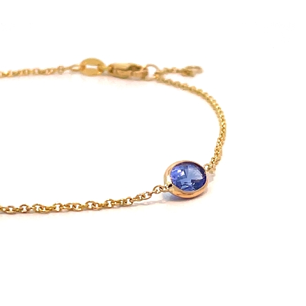 14K Yellow Gold Adjustable 7.5-8inch By the Yard Bracelet w/3 Oval Tanzanite=2.19ctw