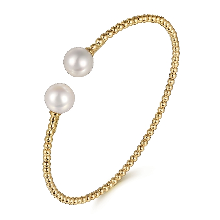 14K Yellow Gold Gabriel Bujukan 5.75inch Cultured Pearls Bangle #BG4475-57Y4JPL (S1921613)