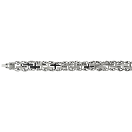 Stainless Steel 8.5inch Cross Curb Chain Bracelet #BR21164
