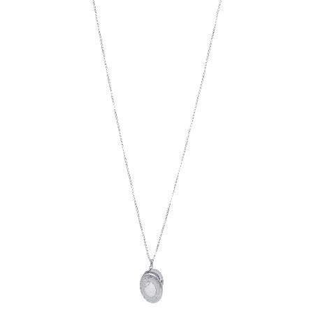 Sterling Silver Brushed and Etched Oval Locket on 20inch Chain #F1229