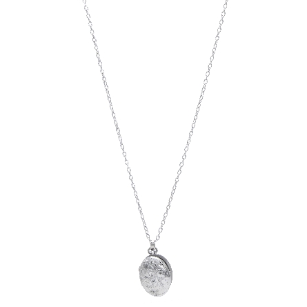 Sterling Silver Hand Engraved Oval Locket on 18inch Chain #DS111
