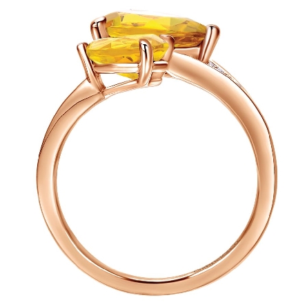 14K Rose Gold Bypass Ring w/Citrine=2.35ctw and Diams=.03ctw Size 6.5 #LR50979K45CT (S1343327)
