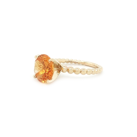 14K Yellow Gold Gabriel Bujukan Bead Shank 4Prong Head Ring w/Citrine=2.97ct #LR52108Y4J (S1620473)