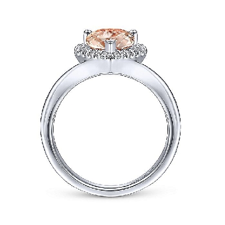 14K White Gold Pear Shaped Ring w/Morganite=1.85ct and Diams=.26ctw SI2 H-I Size 6.5 #LR50951W45MO (S1744652)
