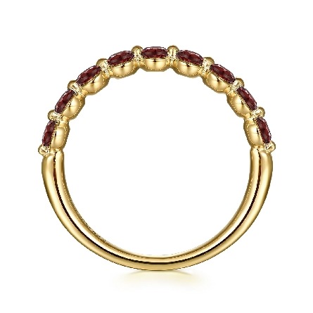 14K Yellow Gold Gabriel Shared Prong Stackable Band w/Garnet=.69ctw Size 6.5 #LR52874Y4JGN (S2119614)