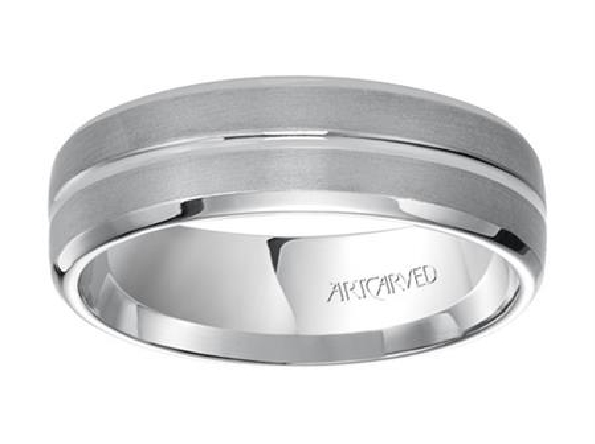 14K White Gold 6.5mm Engraved Mens Comfort Fit Wedding Band Size 10 #11-WV7255W6