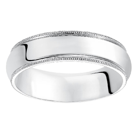 14K White Gold Milgrain 5mm Comfort Fit Heavy Dome Wedding Band Size 10.5 #01-MIR050