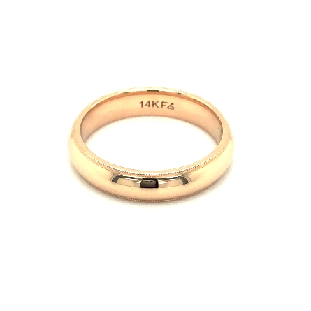 14K Yellow Gold Milgrain 5mm Comfort Fit Heavy Dome Wedding Band Size 10 #01-MIR050