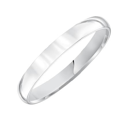 14K White Gold 2mm Comfort Fit Low Dome Plain Wedding Band Size 6.5 #01-LDIR020