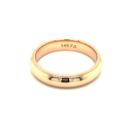 14K Yellow Gold Milgrain 5mm Comfort Fit Heavy Dome Wedding Band Size 8.25 #01-MIR050