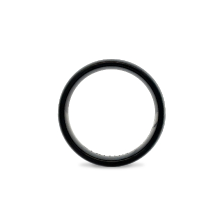 8MM Contemporary Black Tungsten Carbide Ring with Walnut Woode Inlay Center and Polished Dome Edge Profile Size10 #11-6317BCD8-G.00