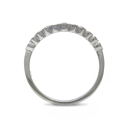 14K White Gold Half Bezel Milgrain Band w/Rubies=.21ctw and Diams=.19ctw SI H-I Size6.25 #RG26248 127475