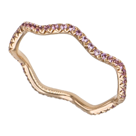 14K Rose Gold Wavy Eternity Band w/Pink Sapphire=.29ctw Size 6.5 #RO17-480RB-PKSPH