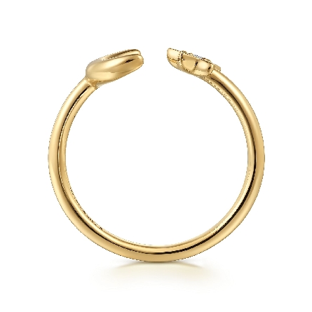 S/O 14K Yellow Gold Gabriel Moon and Star Open Ring w/White Sapphire=.06ct Size6.5 #LR52636Y4JWS (S2133923)