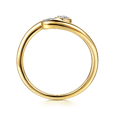 14K Yellow Gold Gabriel Bypass Promise Ring w/White Sapphire=.11ct and Diams=.02ctw SI2 H-I Size6.5 #LR53064Y45WS (S2285797)