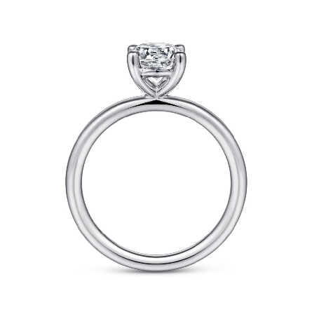 14K White Gold Gabriel LARK Solitaire Engagement Ring for a 1.5ct Round Center Stone (not included) Size 6.5 #ER15619R4W4JJJ (S1516769)