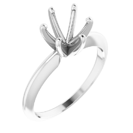 14K White Gold Solitaire Mounting w/6Prong Head Size8 170309:106623:P 