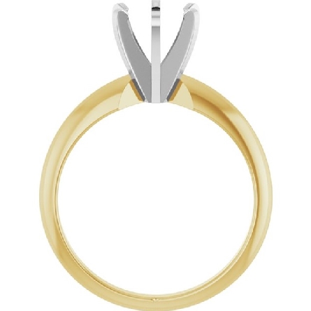 14K Yellow Gold Solitaire Mounting w/6Prong White Gold Head Size6.25 #140309H:9071:P


