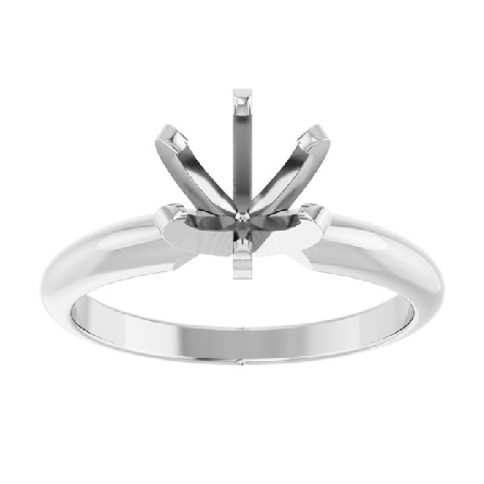 14K White Gold 6Prong Solitaire Mounting Size6 #140309H:9071:P