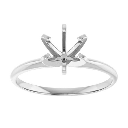14K White Gold 6Prong Solitaire Mounting Size8 #126721:127:P 