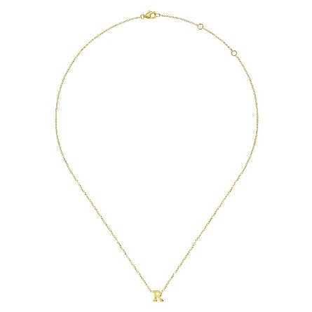 14K Yellow Gold 15.5-17.5inch Adjustable Initial R Necklace #NK6928R-Y4JJJ (S1688883)