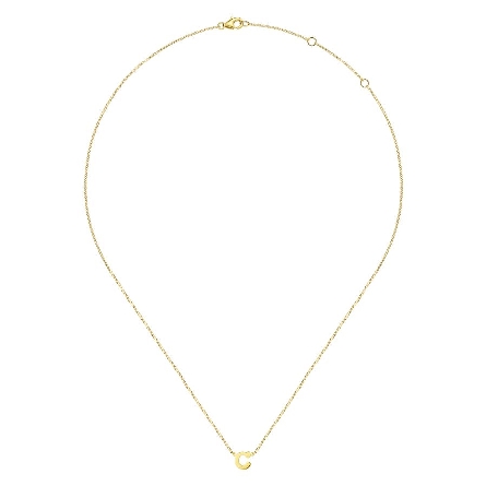 14K Yellow Gold 15.5-17.5inch Adjustable Initial C Necklace #NK6928C-Y4JJJ (S1580989)