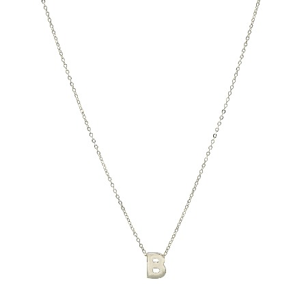 14K Yellow Gold Initial B Block Letter on 16-18inch Adjustable Chain #INIT.B