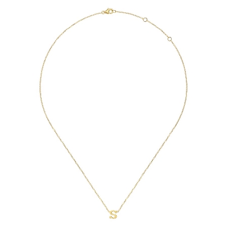 14K Yellow Gold 15.5-17.5inch Adjustable Initial S Necklace #NK6928S-Y4JJJ (S2211947)