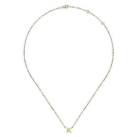 14K Yellow Gold 15.5-17.5inch Adjustable Initial K Necklace #NK6928K-Y4JJJ (S2218236)