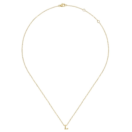 14K Yellow Gold 15.5-17.5inch Adjustable Initial L Necklace #NK6928L-Y4JJJ (S2071376)