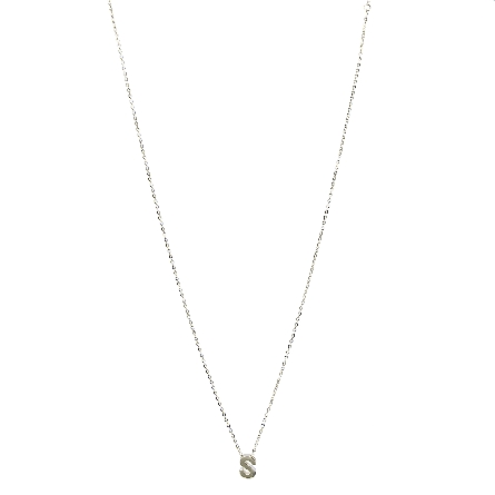 14K Yellow Gold Initial S Block Letter on 16-18inch Adjustable Chain #INIT.S